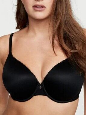 VICTORIA'S SECRET "Body By Victoria" 34DD Black Lined Perfect Coverage Bra